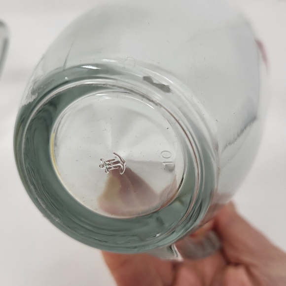 2 Glass Coffee Cups Mugs 16 oz. triangle handle glass Christmas Tree See Thru - Picture 10 of 11